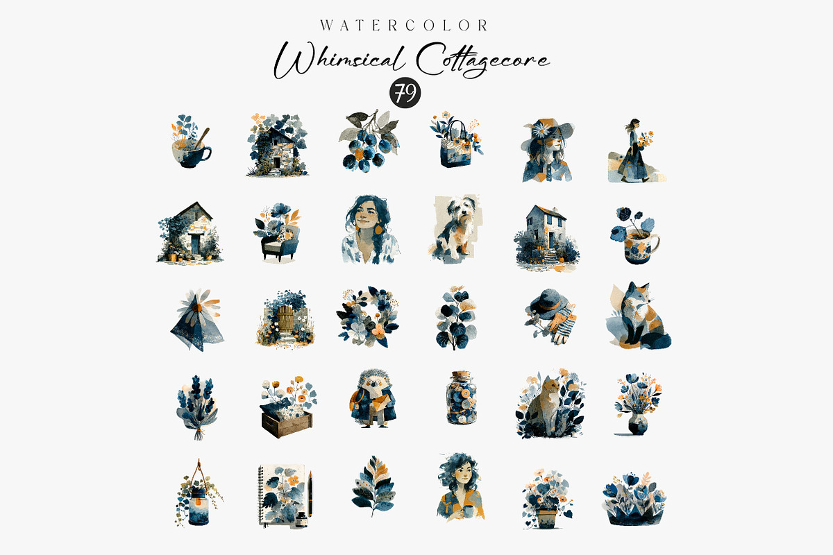 Whimsical Cottagecore Clipart, an Illustration by CreationArt (Photo 3 of 4)