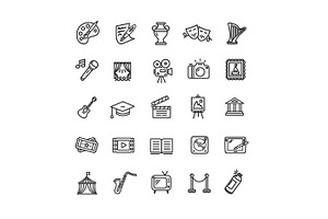 Fine Art Icons Set.