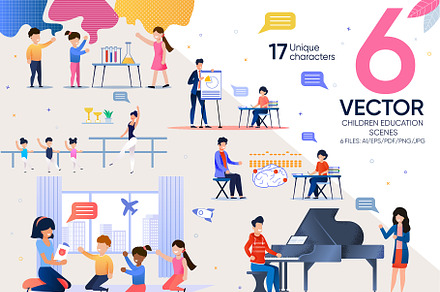 Children Education Vector Scenes, a Landing Page Template by PavelVinnik