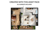 Floor Plan Asset Pack – 100 Elements, an Object Graphic by SketchBoyko (Thumbnail 2 of 6)