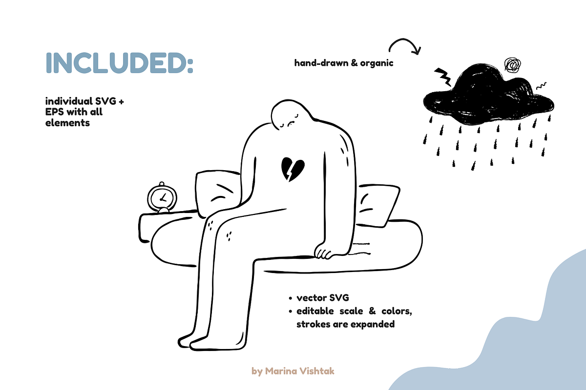 Mental Health Abstract Line Clipart, a Healthcare Illustration by Heartwarming Art (Photo 2 of 10)