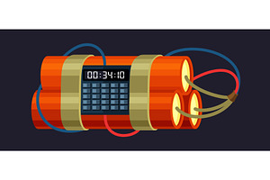 TNT. dynamite box, cartridge fuse, an Object Illustration by Multigon