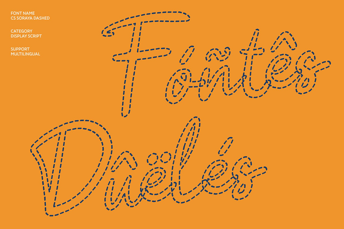 CS Soraya Dashed, a Script Font by Craft Supply Co. (Photo 7 of 8)