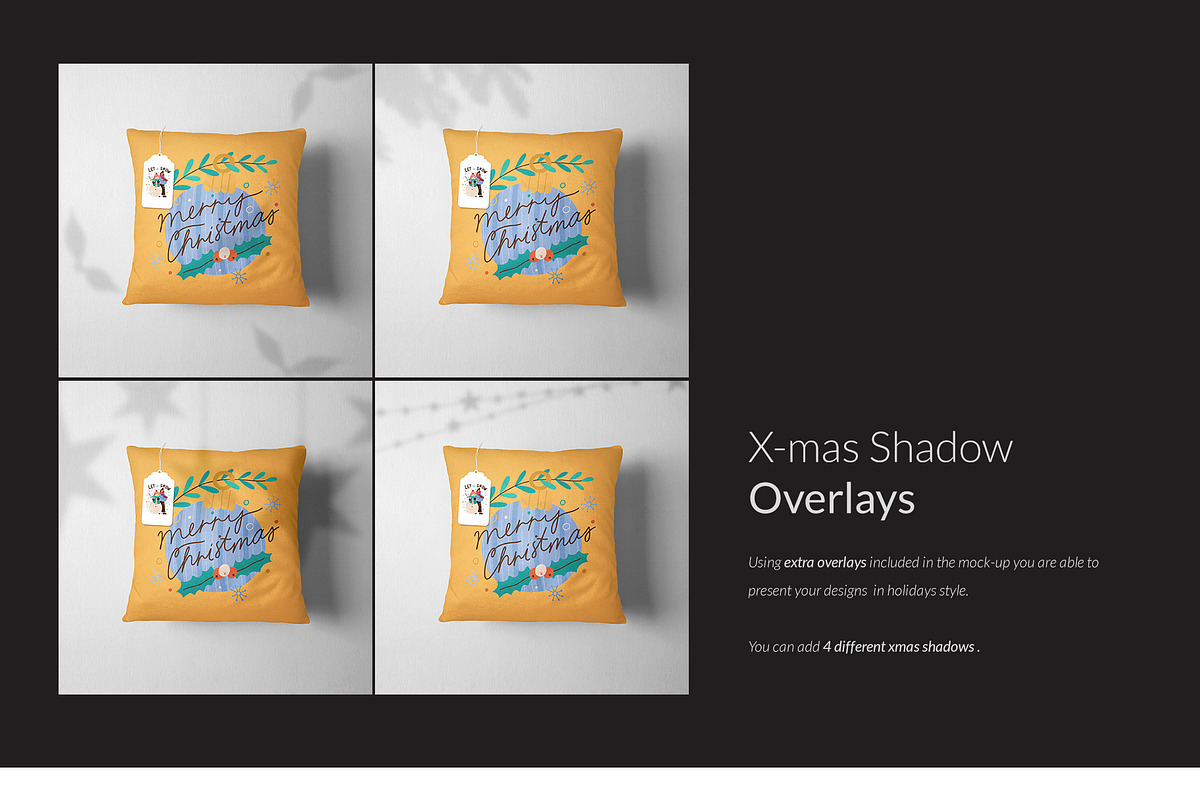 Xmas Pillows Covers 14xMock-ups, a Print Template by Mocca Mockups Store (Photo 4 of 7)