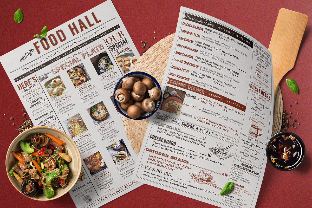 Newspaper Food Menu, a Flyer Template by BlueRobinStudio (Photo 1 of 5)