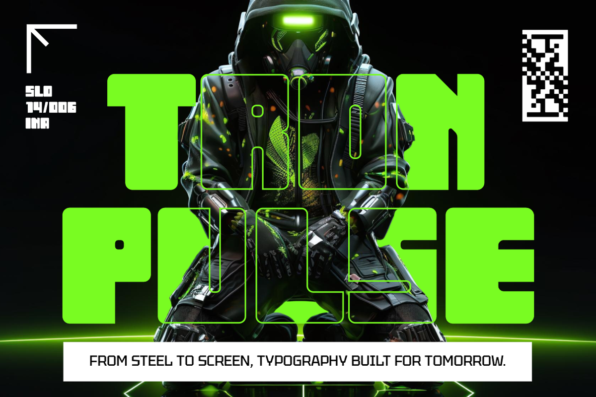 Blockron Industrial Tech Font, a Font by PutraCetol Studio (Photo 3 of 5)