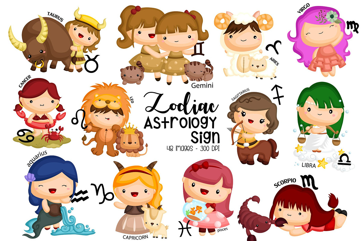 Zodiac Astrology Sign Clipart, an Illustration by Inkley Studio (Photo 1 of 2)