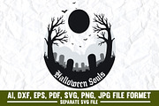 Gothic Graveyard Moon, Halloween svg, a Graphic by VectorArtPrintableDesign (Thumbnail 2 of 2)