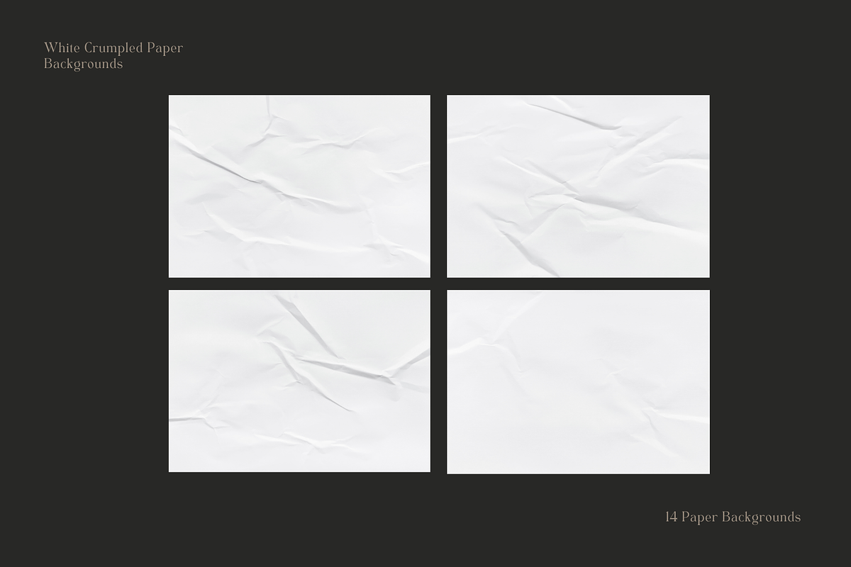 14 White Crumpled Paper Backgrounds, a Background Photo by Ksuview (Photo 3 of 3)