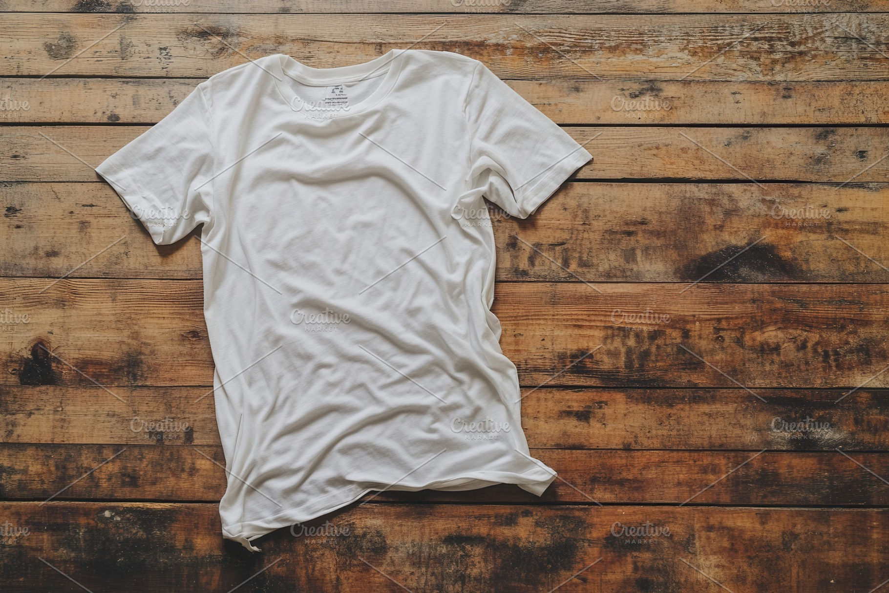 A crumpled white t-shirt resting, a Photo by Pavel_design