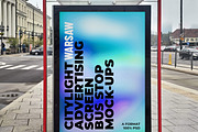 Warsaw Citylight Ad Bus Stop 9, an Advertising Mockup by Graphic Shelter (Thumbnail 2 of 8)