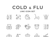 Set line icons of cold and flu, an Outline Icon by motorama (Thumbnail 1 of 2)