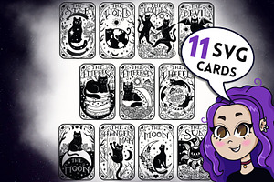 Cat Tarot Deck 11 Cards & BONUS