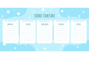 School timetable template. Weekly, an Education Illustration by Vectorbuum
