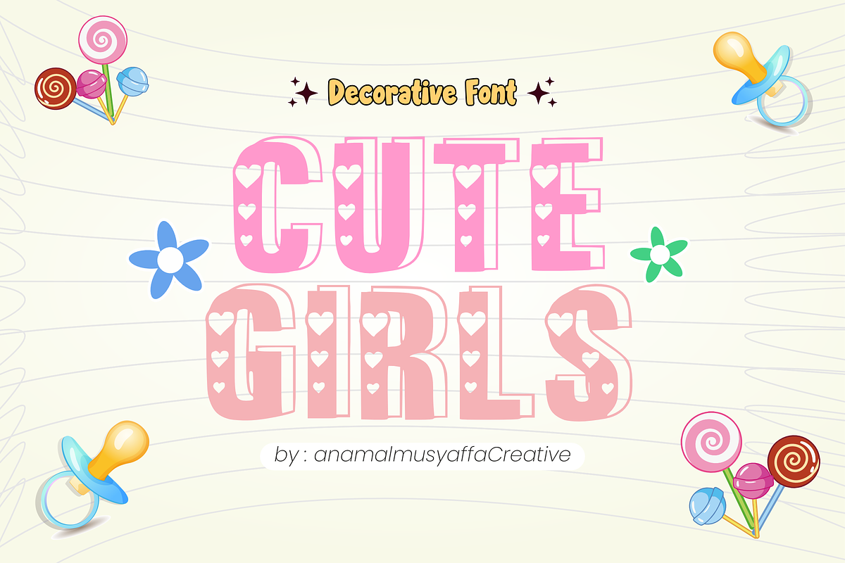 Lucky Baby - Decorative Font Types, a Font by KiddoGlyphs Studio (Photo 2 of 5)