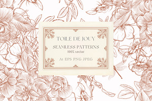 TOILE DE JOUY vector patterns set, a Pattern Graphic by FleurArt