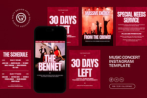 Music Concert Instagram Post - Figma, a Social Media Template by graphicook
