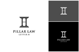 Letter H Attorney Law Pillar Logo, a Branding & Logo Template by ika trisiana