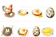 Egg Illustration Clipart, Omelet Egg, a Food Illustration by BrushstrokeArtGB (Thumbnail 2 of 9)