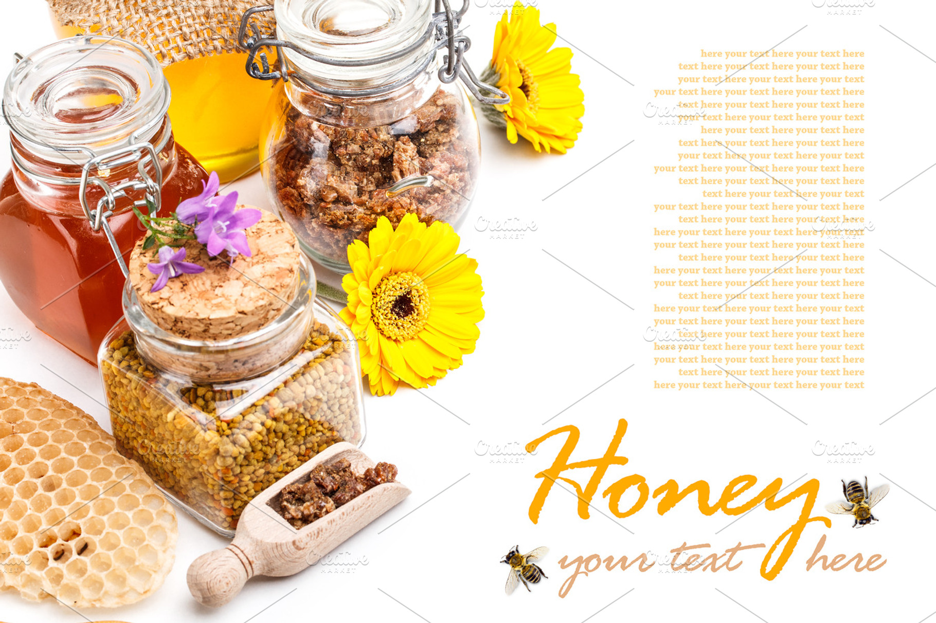 Still Life Of Jars Of Honey Containing Apiary Apiculture And Background