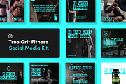 True Grit Fitness Social Media Kit, a Social Media Template by TheSwissDesignCo (Thumbnail 1 of 5)