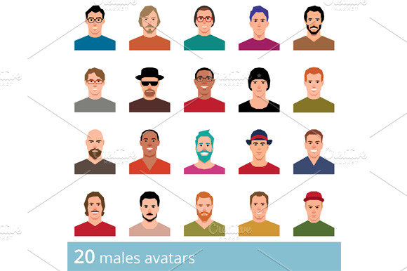 Set Of Avatars Male And Female