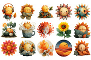 Cute Autumn Sun Clipart, an Illustration by Craft Nest (Thumbnail 3 of 4)