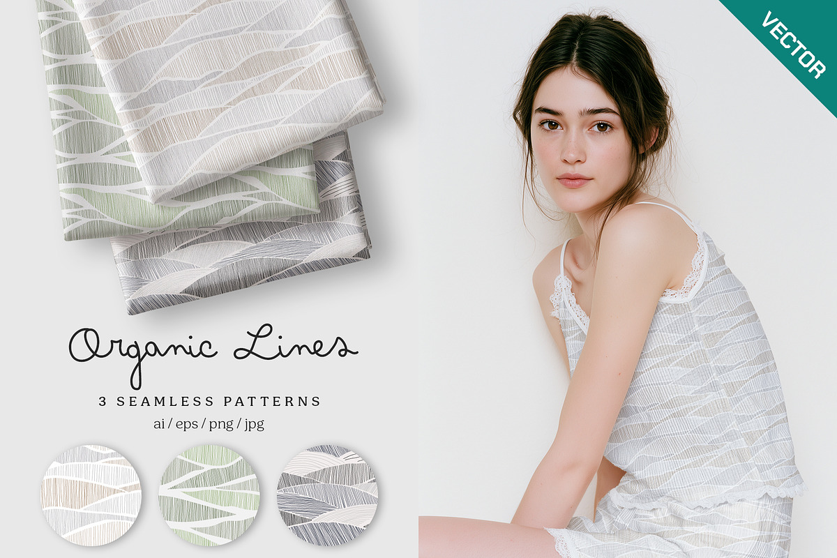 Organic lines seamless pattern set, a Pattern Graphic by Momosama Studio (Photo 1 of 5)