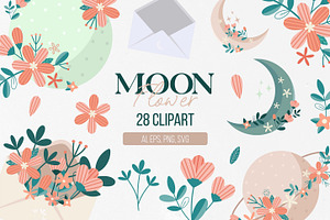 Blossom moon garden clipart