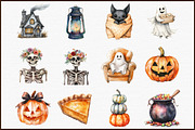 Watercolor Cozy Haunt Clipart Bundle, an Illustration by Sublimation Artist (Thumbnail 3 of 6)