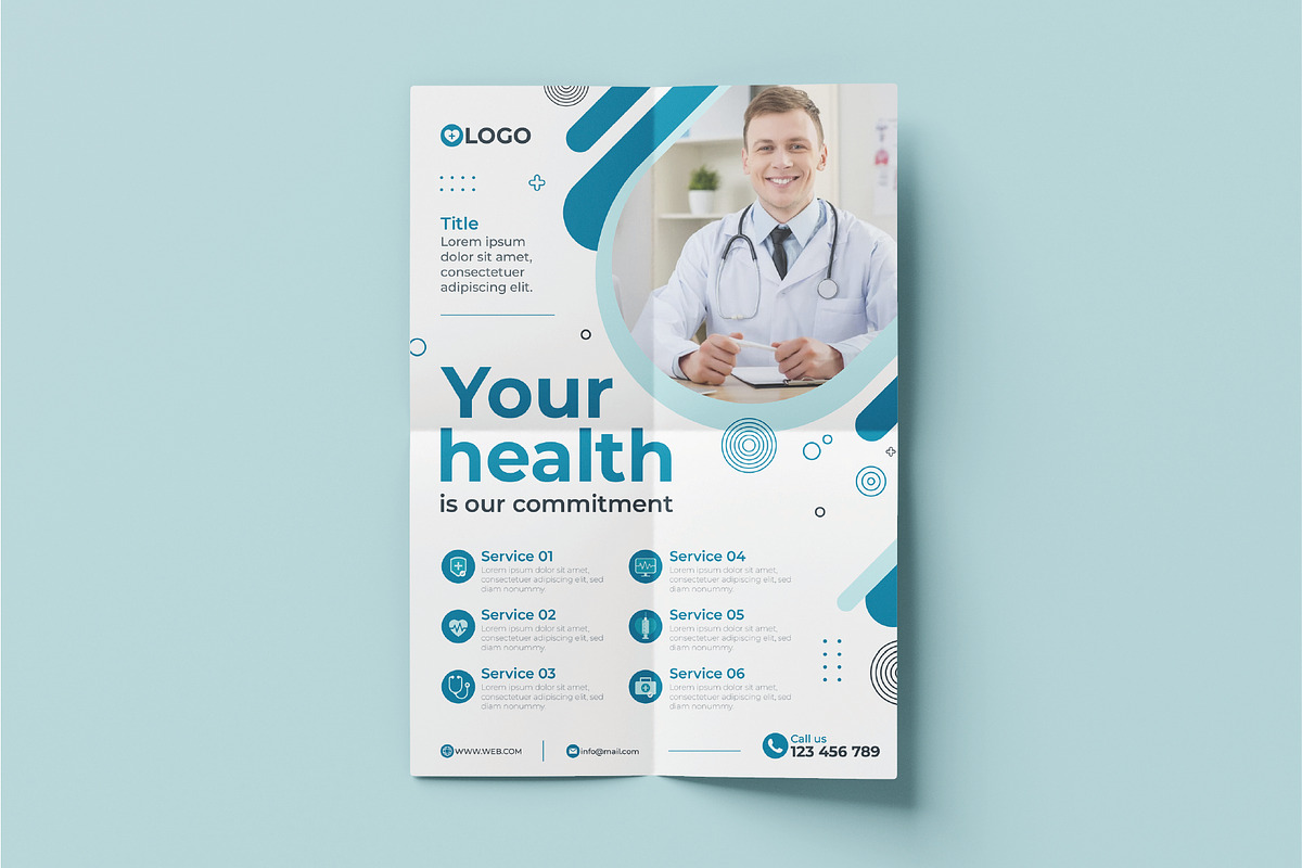 Sale medical flyer design template, a Flyer Template by Workhu (Photo 1 of 3)