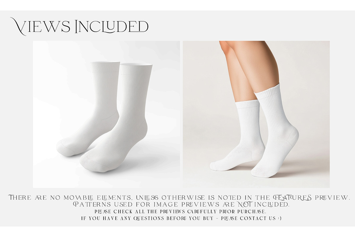 Mid Calf Unisex Socks Mockups, a Household Mockup by mock-ups (Photo 2 of 13)
