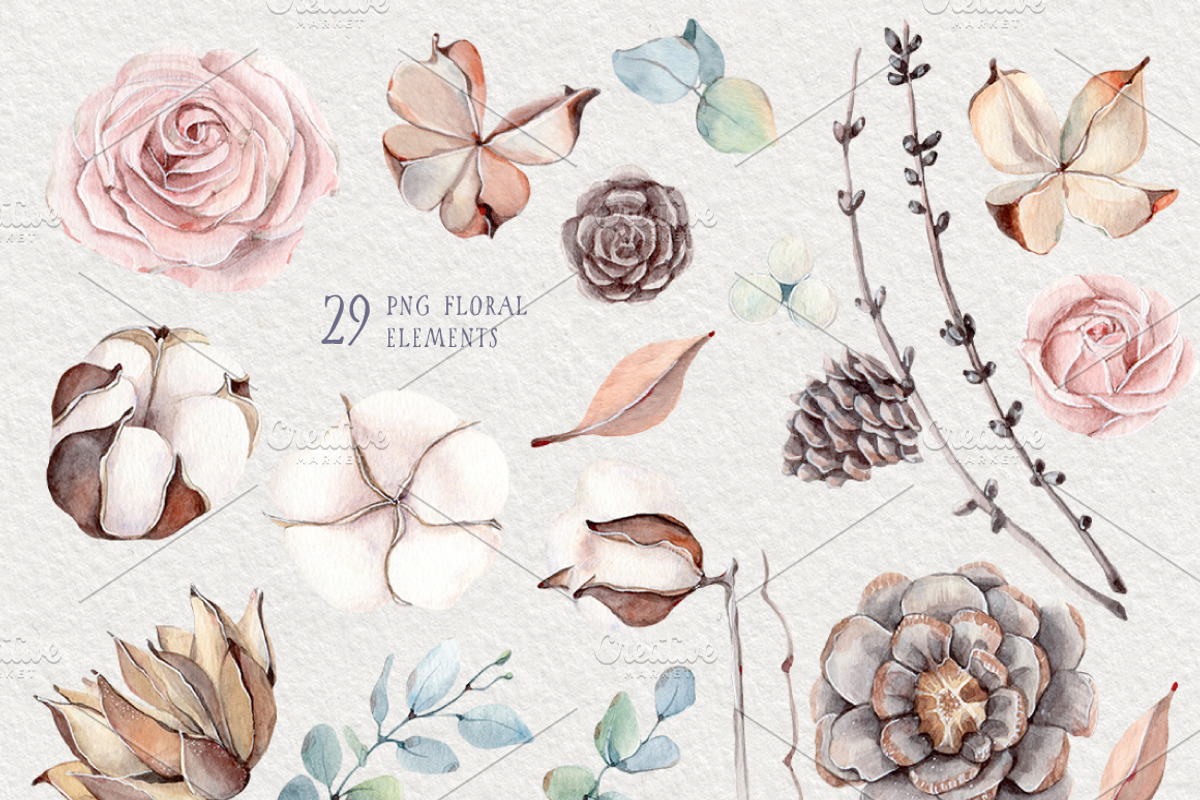 GENTLE WINTER watercolor collection, an Illustration by Lemaris (Photo 3 of 9)