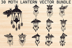 Mystical Moth Lantern Design Bundle, an Illustration by Designs_River