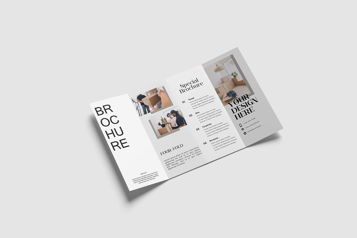Four-Fold (4 fold) Brochure Mockups, a Books & Magazine Mockup by Lxadesign (Photo 4 of 14)