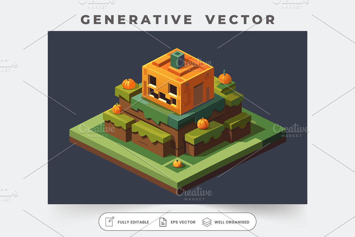 Explore a vibrant isometric jack o', a Graphic by SouravDesign