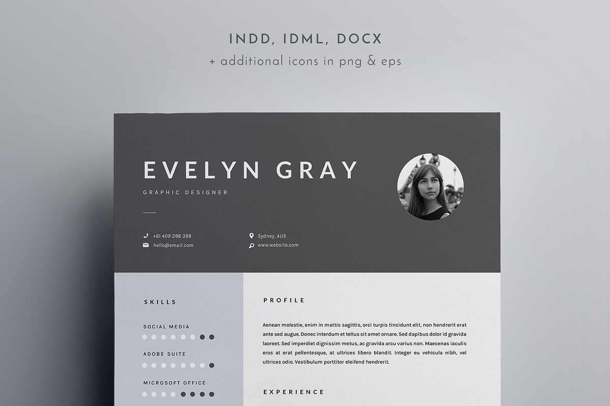 3 Page Resume Template | INDD + DOCX, a Resume Template by BlackDotResumes (Photo 1 of 6)