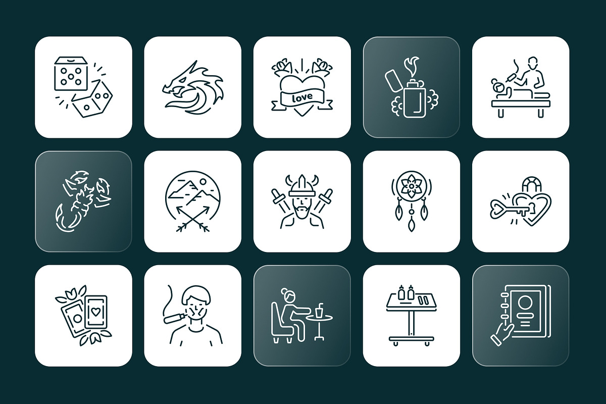 Tattoo Art Icons, an Outline Icon by Prosymbols (Photo 6 of 8)