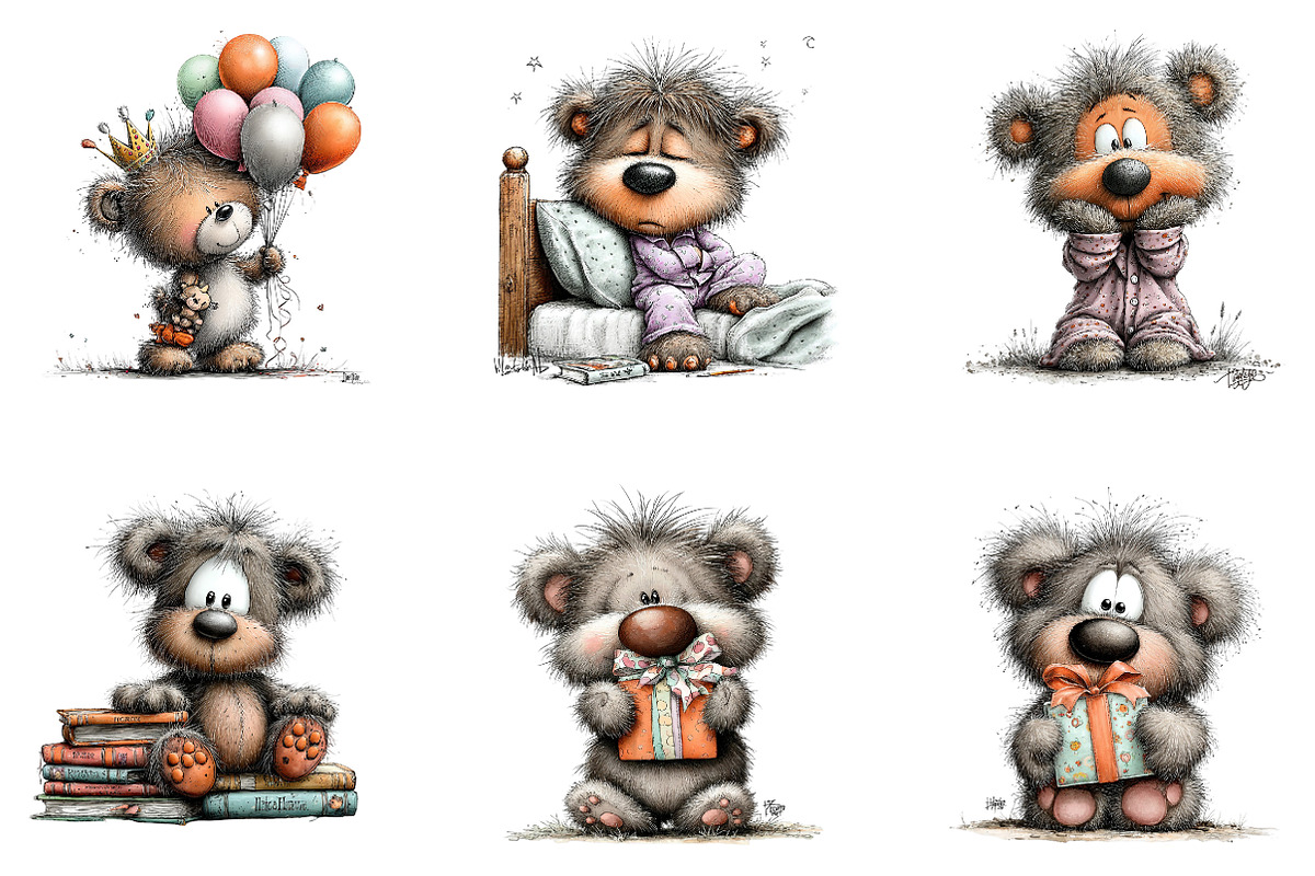 Big Teddy Bear Bundle, a Seasonal Illustration by CreationArt (Photo 2 of 5)