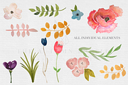 Watercolor Flower Clipart Set, an Illustration by The Autumn Rabbit Ltd (Thumbnail 2 of 2)