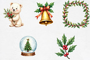 Christmas Holly Clipart Bundle, an Illustration by CrexoraLab (Thumbnail 5 of 5)