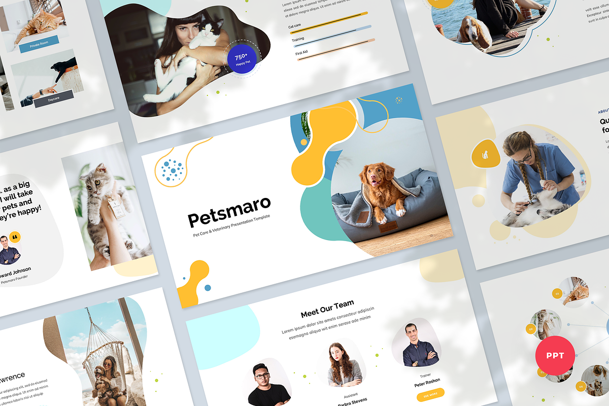 Pet Care PowerPoint Template, a Presentation Template by Graphue