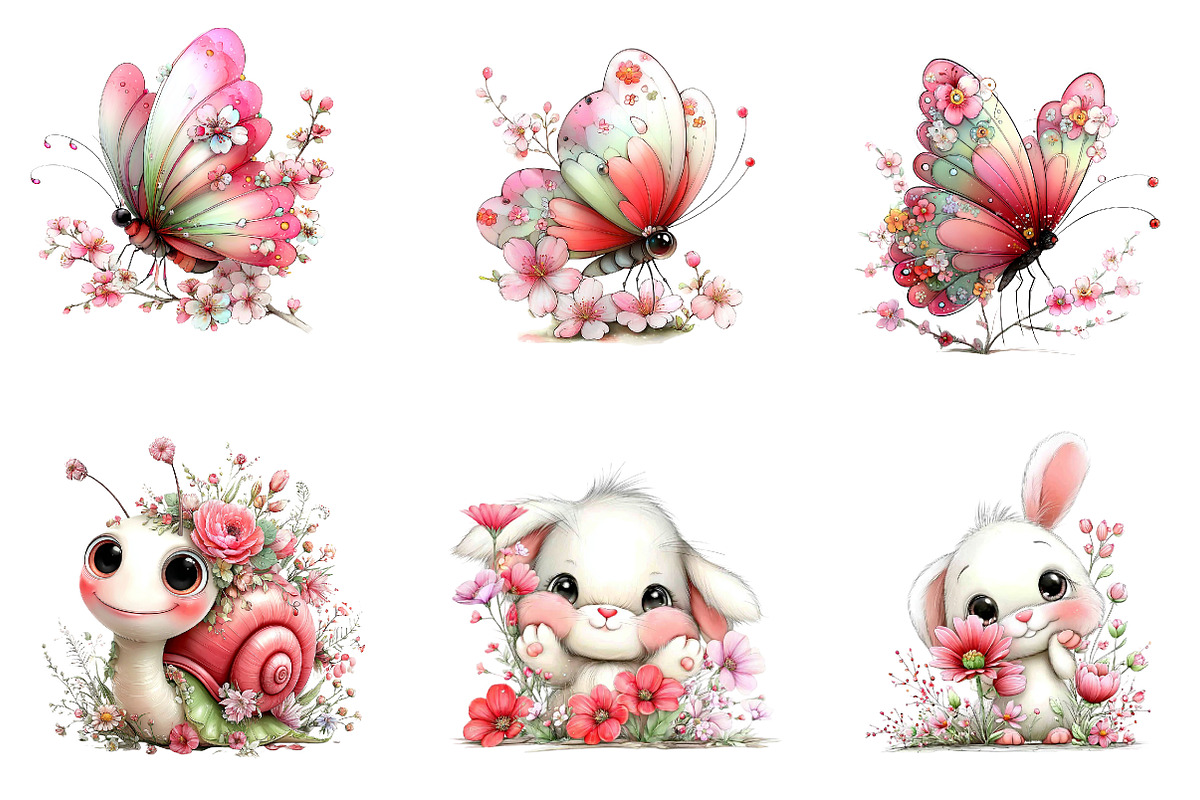 Whimsical Spring Clipart, an Illustration by CreationArt (Photo 2 of 7)
