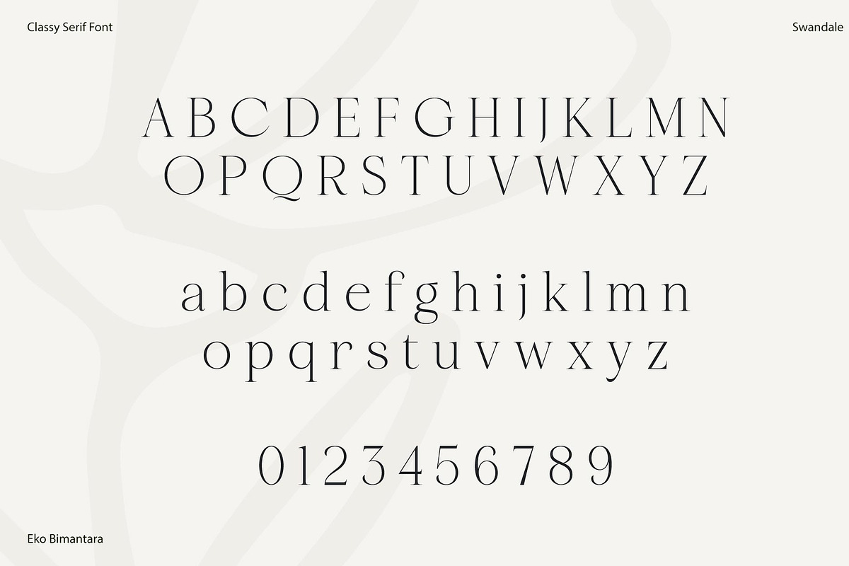 Swandale; Elegant Serif Font, a Serif Font by Eko Bimantara (Photo 15 of 17)