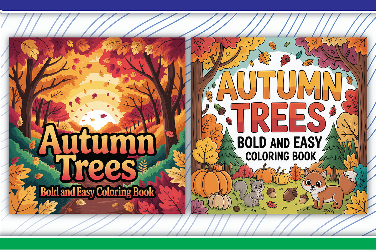 Autumn Trees Coloring Pages, an Illustration by LightExpress (Photo 4 of 5)