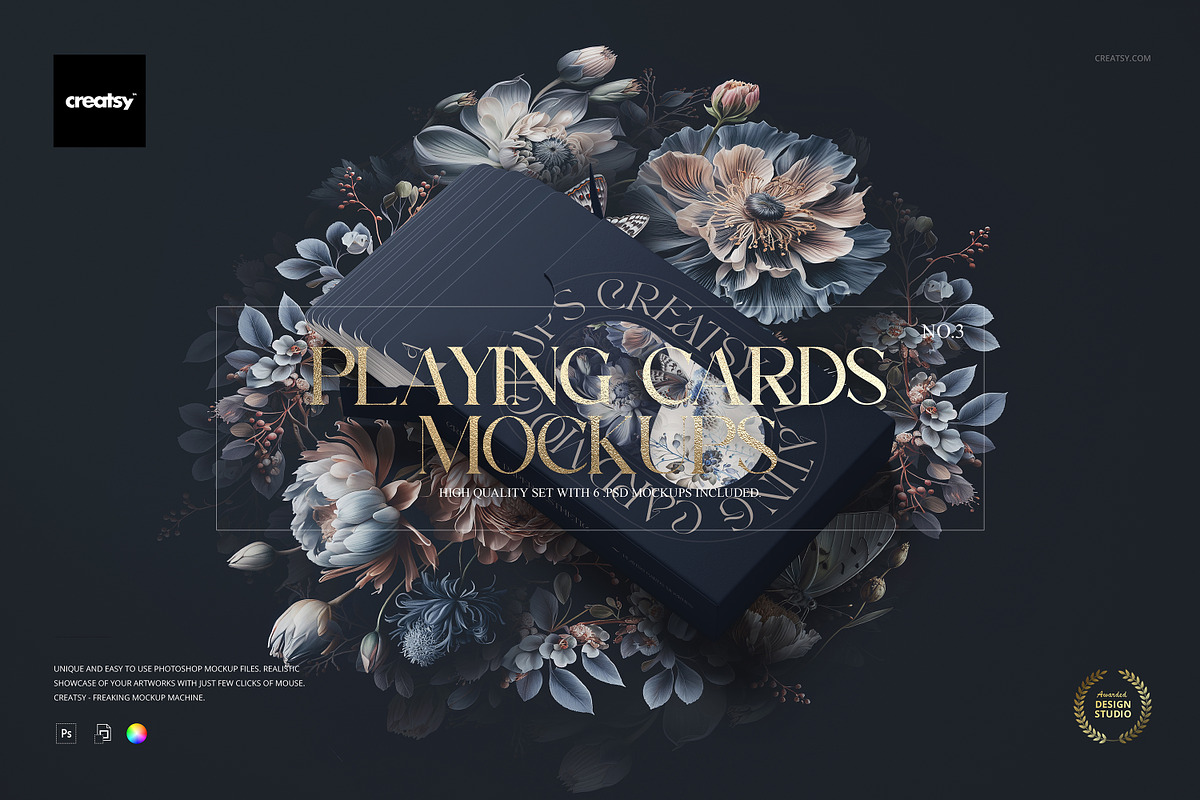 Playing Cards Mockup Set v.3, a Merchandise Mockup by creatsy5 (Photo 1 of 12)