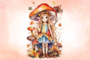 Autumn Fall Fairy Watercolor Clipart, a Seasonal Illustration by Craft Nest (Thumbnail 5 of 5)