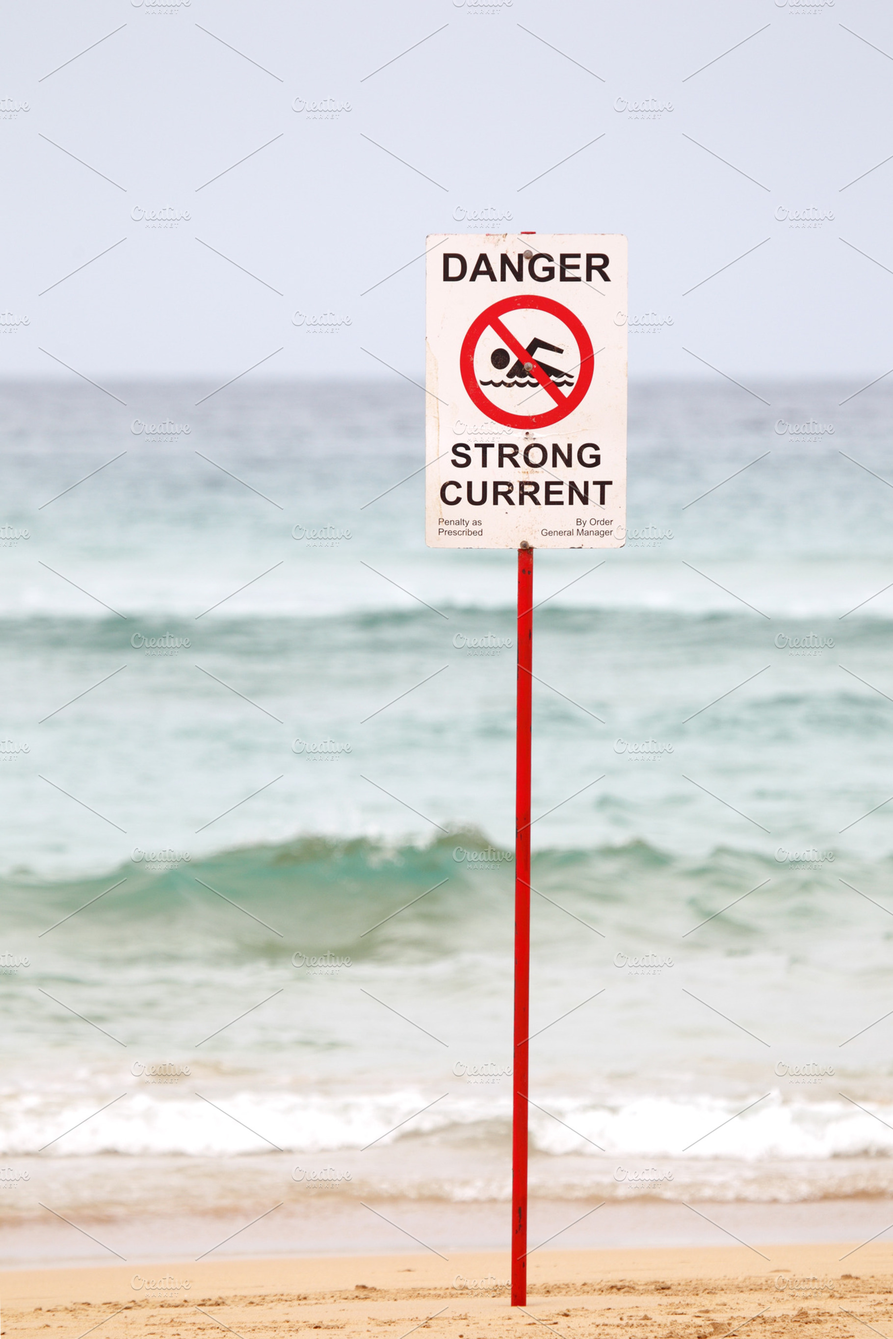 Danger Sign on the Beach, a Nature Photo by DirkR
