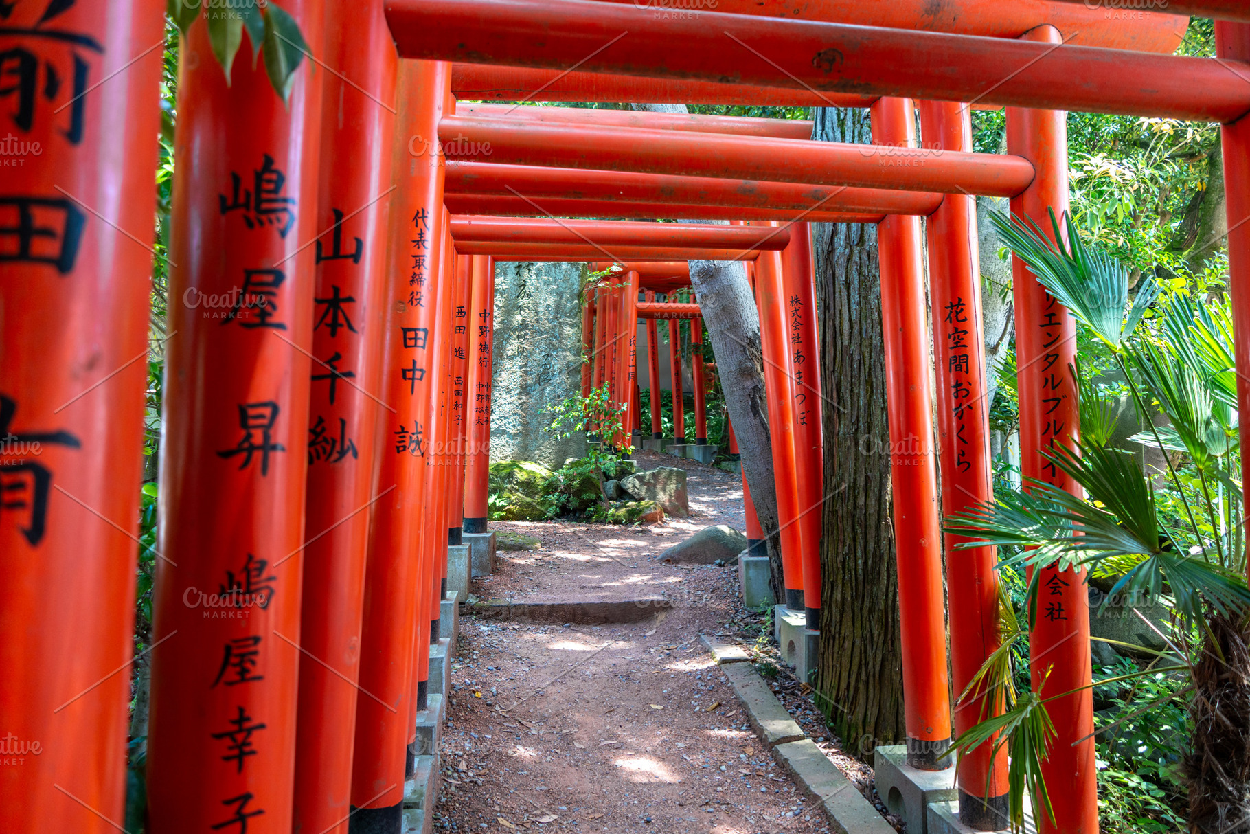 Red torii gates of Ishiura Shrine in Kanazawa, Japan, an Architecture Photo by GoodGoods
