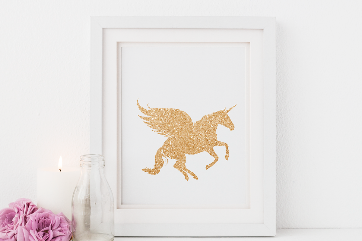 Gold Unicorn Clip art, a Graphic by ConfettiBears (Photo 2 of 5)